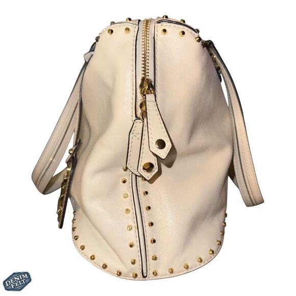 MICHAEL_KORS Light Cream Astor Large Studded Leather Tote Bag/Shoulder Purse NEW - Picture 7 of 16